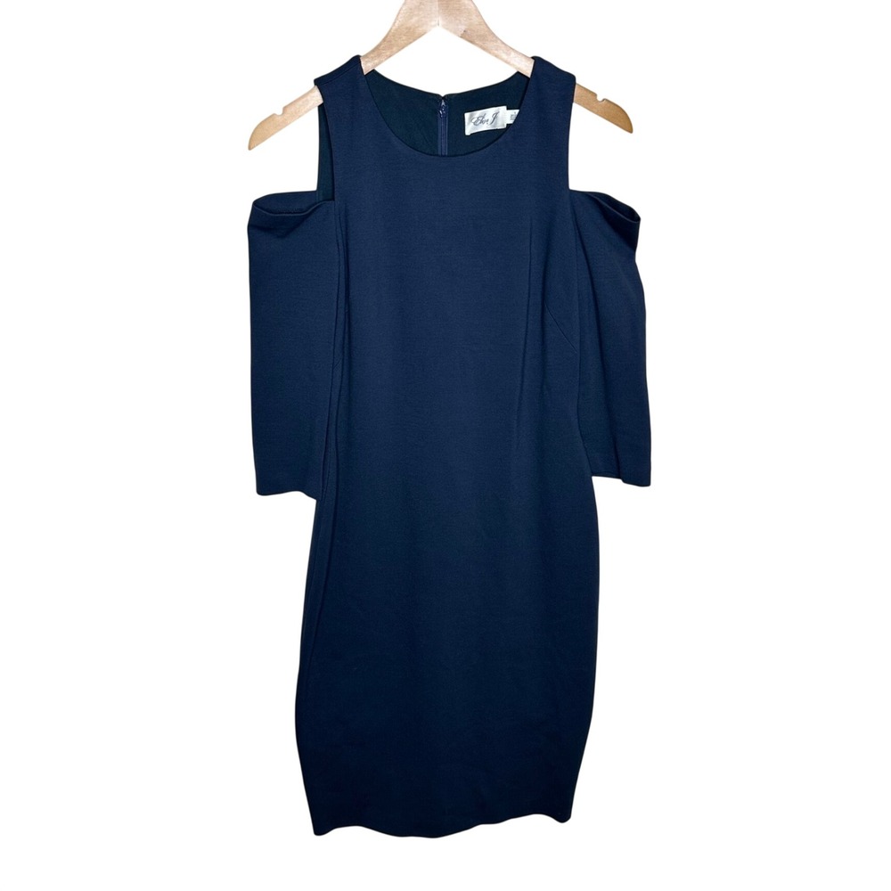 Eliza J Cold Shoulder Sheath Midi Dress size 8 Blue